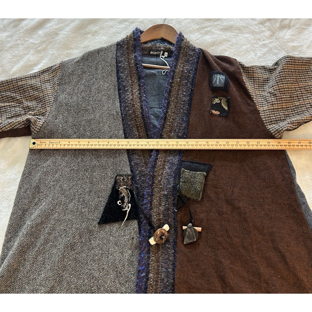 Lee Andersen Womens Sweater Size 2 Silk Cashmere Art To Wear Cardigan Lagenlook - Picture 8 of 12